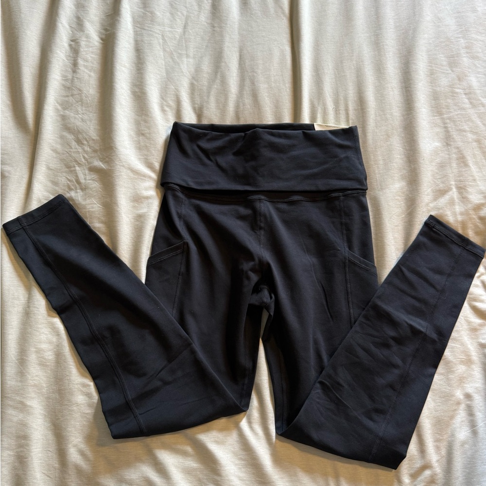 Offline by Aerie Black Foldover Hi-Rise Leggings